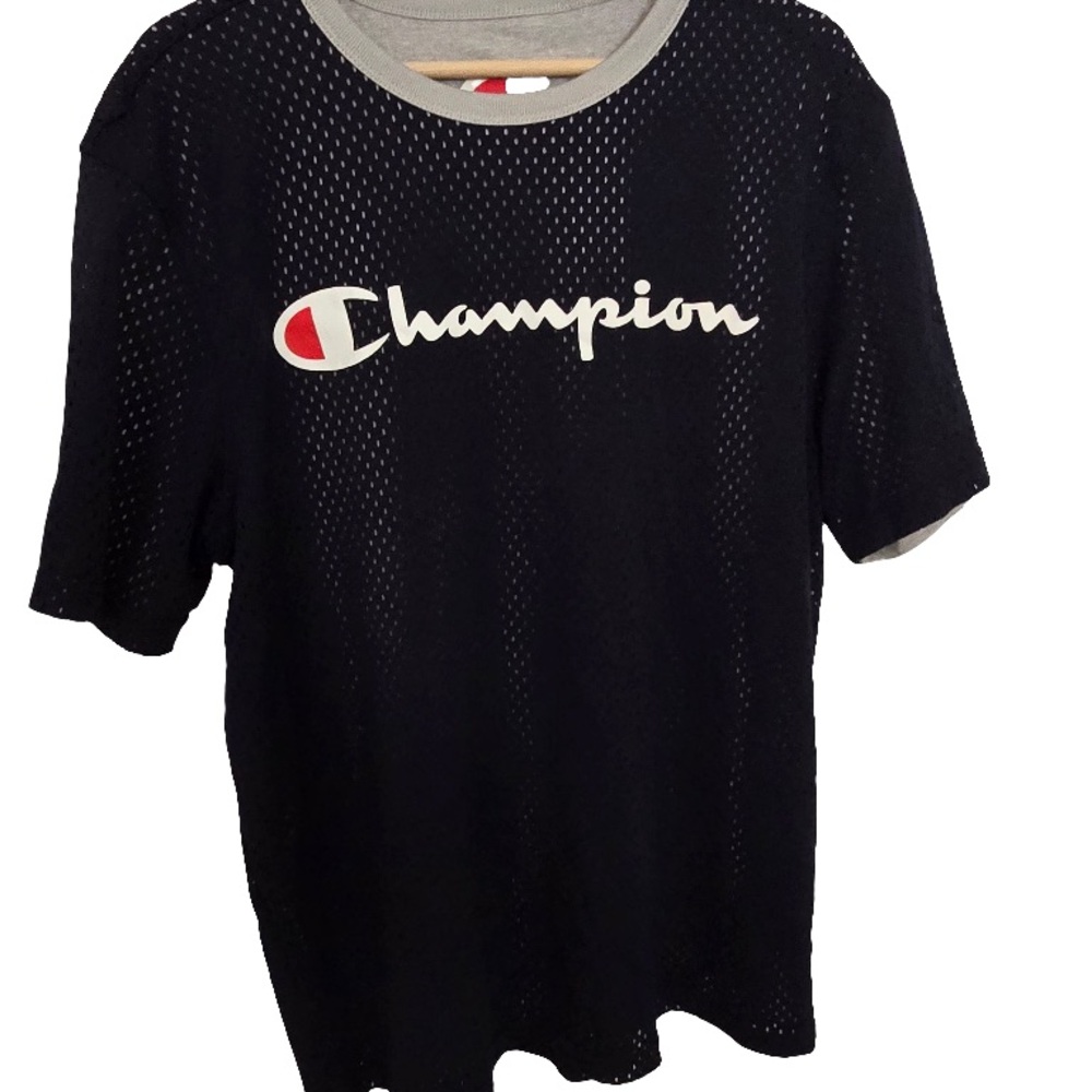 Champion Black and Gray Mesh Tee